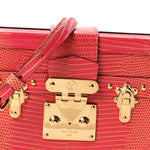 Metalic Lizard Petite Malle Pink