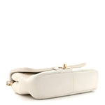 Lambskin Quilted Resin Bi-Color Chain Flap Bag White