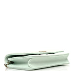 Lambskin Quilted Textured CC Wallet On Chain WOC Light Green