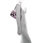 Printed Fabric East West Flap Black Pink