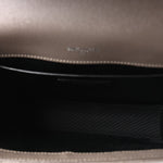 Grain De Poudre Textured Mixed Matelasse Medium Triquilt Monogram Satchel Greyish Brown