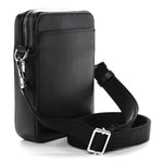 Calfskin Oblique Galaxy Perforated World Tour Messenger Pouch Black