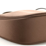 Satin Crystal Mini Vlogo Moon Bag Brown