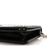 Satin Crystal Metal Triangle Logo Mini Crossbody Bag Cristal