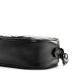 Calfskin Matelasse Monochrome Small GG Marmont Chain Shoulder Bag Black