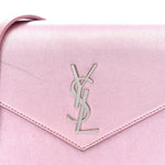 Metallic Calfskin Monogram Envelope Chain Wallet New Azalea
