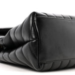 Calfskin Y Quilted Monogram Medium Loulou Chain Satchel Black