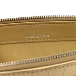 Metallic Calfskin Crocodile Embossed Small Gabrielle Clutch With Chain Gold