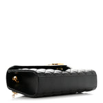 Grain De Poudre Textured Mixed Matelasse Triquilt Small Monogram Satchel Black