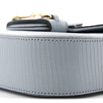 Lizard Web Mini Horsebit 1955 Shoulder Bag Light Blue