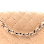 Caviar Quilted Medium Double Flap Beige
