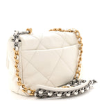 Goatskin Quilted Medium Chanel 19 Flap White
