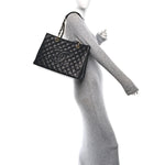 Caviar Quilted Grand Shopping Tote GST Black