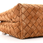 Suede Intrecciato Small Andiamo Shoulder Bag Amber