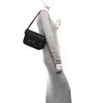 Arabella Calfskin Horsebit 1955 Soft Small Shoulder Bag Black