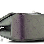 Iridescent Lambskin Quilted Mini Square Flap Dark Purple