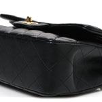Lambskin Quilted Small Double Flap Black