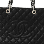 Caviar Quilted Grand Shopping Tote GST Black