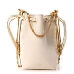 Grained Calfskin Micro Marcie Bucket Bag Misty Ivory
