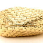 Laminated Calfskin Pressed Intreccio Mini Jodie Gold