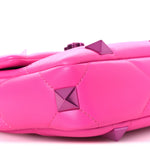 Nappa Lacquer Monochrome Small Roman Stud Shoulder Bag Pink PP