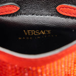 Suede Crystal Studded Micro La Medusa Bag Orange