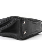 Natural Smooth Calfskin Medium Rodeo Top Handle Handbag Black