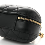 Lambskin Quilted CC Bubble Vanity Case With Chain Black