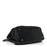 Calfskin Quilted Stitch Triptych Tote Black