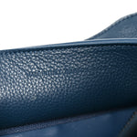 Grained Calfskin Neo Classic Silver Hardware Mini City Petrol Blue