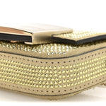 Crystal Vitello Laminato FF Nano Maxi Buckle Baguette Charm Light Gold