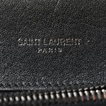 Sheepskin Matelasse Chevron Monogram Medium College Bag Black