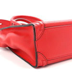 Drummed Calfskin Nano Luggage Vermillion