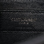 Grain De Poudre Textured Mixed Matelasse Triquilt Small Monogram Monochrome Satchel Black