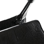 Calfskin Crocodile Embossed Small Monogram Cabas Black
