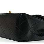 Lambskin Quilted Medium Double Flap Black