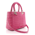 Alligator Medium Lady Dior Pink