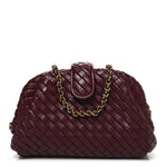 Nappa Intrecciato Small The Lauren 1980 Clutch With Chain Barolo