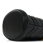 Calfskin Matelasse Mini GG Marmont 2.0 Bucket Bag Black
