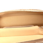 Braided Raffia Quilted Top Handle Slim Vanity Case With Chain Beige