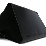 Drummed Calfskin Suede Double Zip Trapeze Black