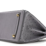 Ostrich Birkin 25 Gris Agate