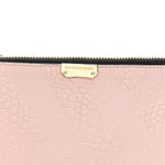 Signature Grain Calfskin Check Embossed Peyton Crossbody Clutch Bag Pale Orchid