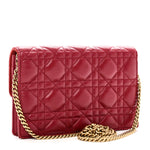 Lambskin Cannage Dioraddict Wallet On Chain Clutch Fuchsia