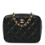 Lambskin Quilted CC Pearl Crush Camera Case Black