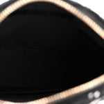 Tweed Quilted Mini Clutch With Chain Black White