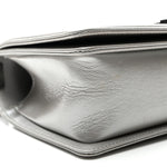 Metallic Caviar Chevron Quilted Medium Boy Flap Silver