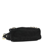 Baby Daim Suede Gold Metallic Edge Hardware Mini City Black