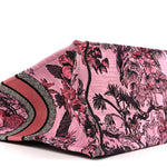 Canvas Embroidered Large Toile de Jouy Voyage Book Tote Fuchsia Multicolor