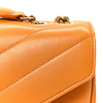 Lambskin Chevron Quilted Small Loulou Bag Sunflower